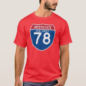 New Jersey NJ I-78 Interstate Highway Shield - T-shirt (Voorkant)