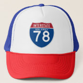 New Jersey NJ I-78 Interstate Highway Shield - Trucker Pet (Voorkant)
