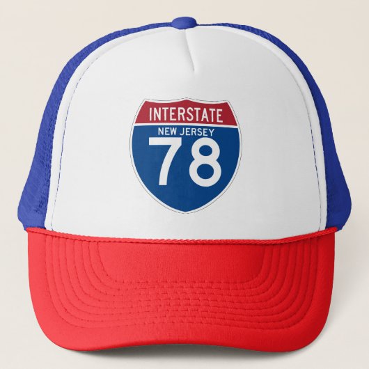New Jersey NJ I-78 Interstate Highway Shield - Trucker Pet (Voorkant)