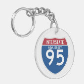 New Jersey NJ I-95 Interstate Highway Shield - Sleutelhanger (Voorkant Links)