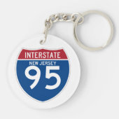 New Jersey NJ I-95 Interstate Highway Shield - Sleutelhanger (Achterkant)