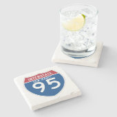 New Jersey NJ I-95 Interstate Highway Shield - Stenen Onderzetter (Zijkant)