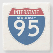 New Jersey NJ I-95 Interstate Highway Shield - Stenen Onderzetter (Voorkant)