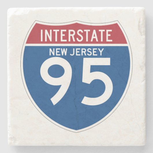 New Jersey NJ I-95 Interstate Highway Shield - Stenen Onderzetter (Voorkant)