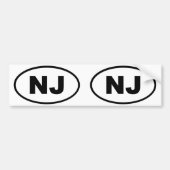 New Jersey NJ oval Bumpersticker (Voorkant)