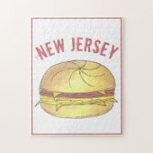New Jersey NJ Pork Roll Ham Egg Breakfast Sandwich Legpuzzel (Verticaal)