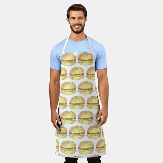 New Jersey NJ Pork Roll Ham Egg Breakfast Sandwich Schort (Gedragen)