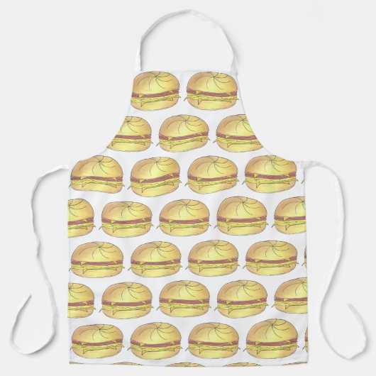 New Jersey NJ Pork Roll Ham Egg Breakfast Sandwich Schort (Voorkant)