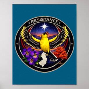 New jersey nj rebel bird alliantie verzetskoningen poster