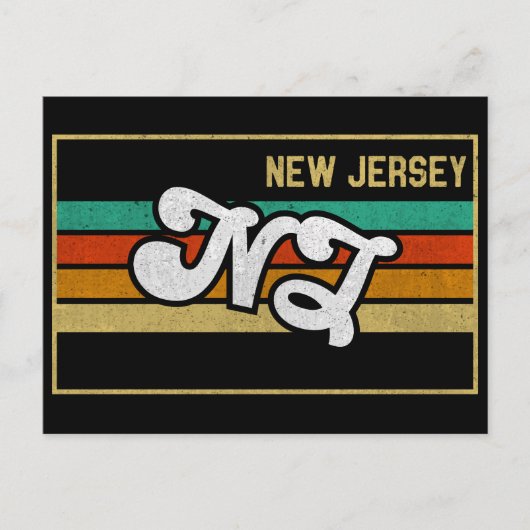  New Jersey NJ staat op Typografie Souvenir Briefkaart (Voorkant)