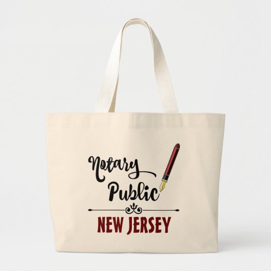 New Jersey Notary Public Ink Pen Grote Tote Bag (Voorkant)