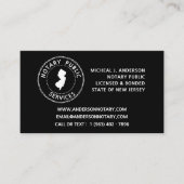 New Jersey Notary Public Services Visitekaartje (Voorkant)
