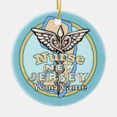 New Jersey Nurse Caduceus  Keramisch Ornament (Voorkant)