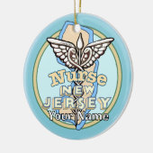 New Jersey Nurse Caduceus  Keramisch Ornament (Links)