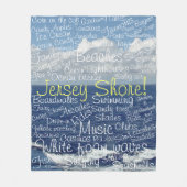 New Jersey Ocean Waves Typografie Fleece Deken (Voorkant)
