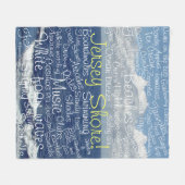 New Jersey Ocean Waves Typografie Fleece Deken (Voorkant (Horizontaal))
