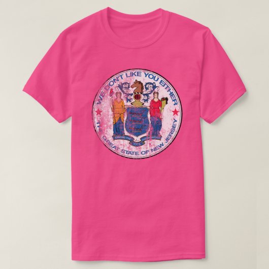 New Jersey offical State Seal noodlottig T-shirt (Design voorkant)