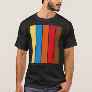 New Jersey Origineel Minimalistisch Kunstwerkontwe T-shirt