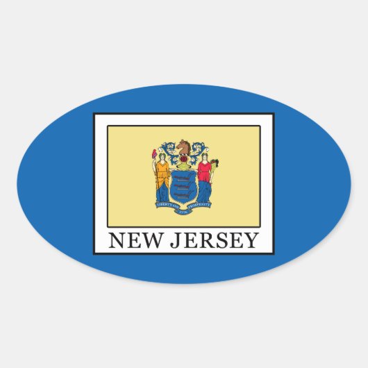 New Jersey Ovale Sticker (Voorkant)