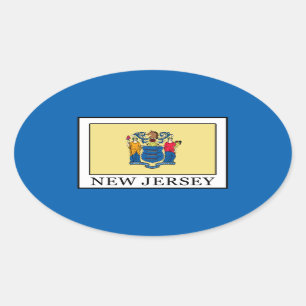 New Jersey Ovale Sticker