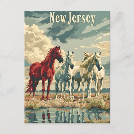 New Jersey Paarden Briefkaart (Voorkant)