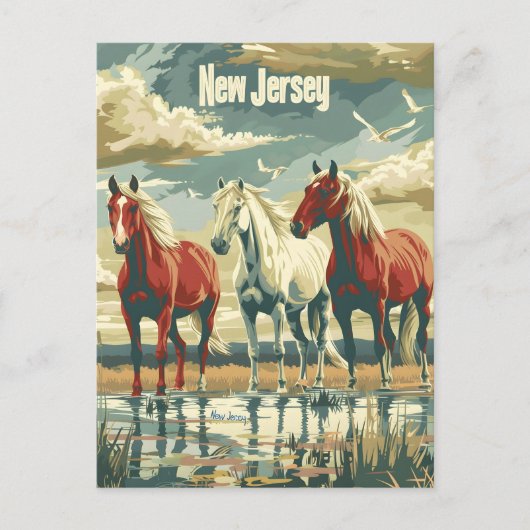 New Jersey Paarden Briefkaart (Voorkant)