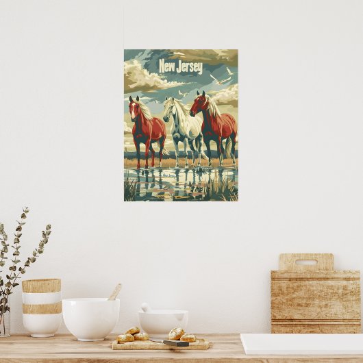New Jersey Paarden Poster (Keuken)