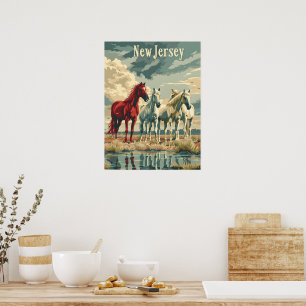 New Jersey Paarden Poster