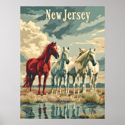 New Jersey Paarden Poster (Voorkant)
