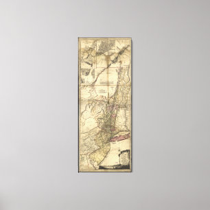 New Jersey Pennsylvania New York Map (1777) Canvas Afdruk