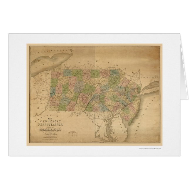 New Jersey & Pennsylvania Railroad Map 1839 (Voorkant Horizontaal)