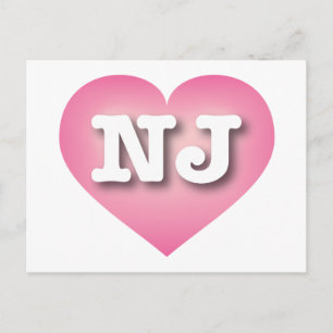 New Jersey Pink Fade Heart - Ik hou van NJ Briefkaart