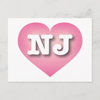 New Jersey Pink Fade Heart - Ik hou van NJ Briefkaart