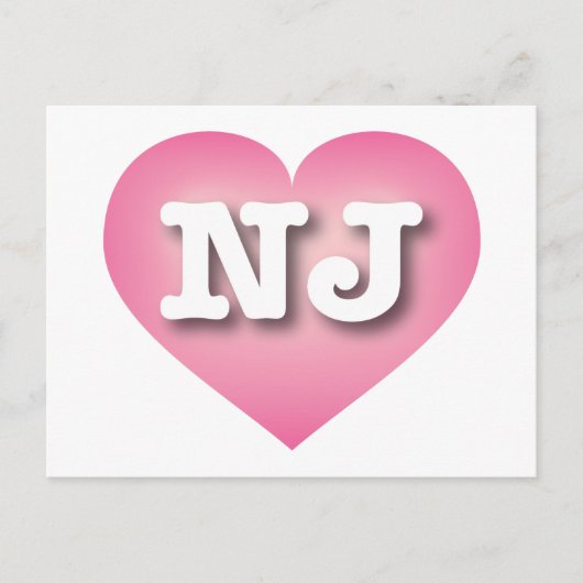 New Jersey Pink Fade Heart - Ik hou van NJ Briefkaart (Voorkant)