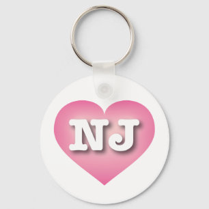 New Jersey Pink Fade Heart - Ik hou van NJ Sleutelhanger