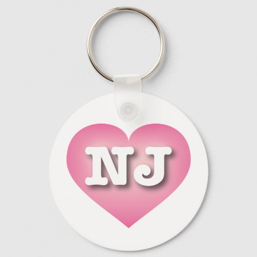New Jersey Pink Fade Heart - Ik hou van NJ Sleutelhanger (Voorkant)
