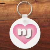 New Jersey Pink Fade - Ik hou van nj Sleutelhanger (Voorkant)