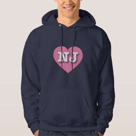 New Jersey Pink Heart - Ik hou van NJ Hoodie (Voorkant)