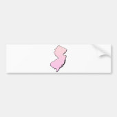 New Jersey Pink Outline Bumpersticker (Voorkant)