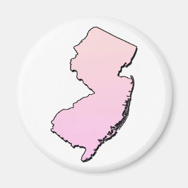 New Jersey Pink Outline Magneet