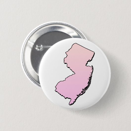 New Jersey Pink Outline Ronde Button 5,7 Cm (Voorkant /achterkant)