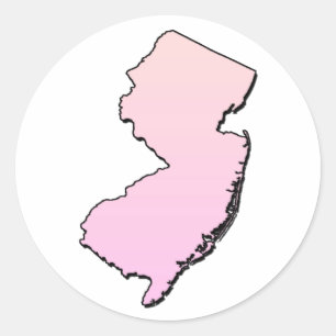 New Jersey Pink Outline Ronde Sticker