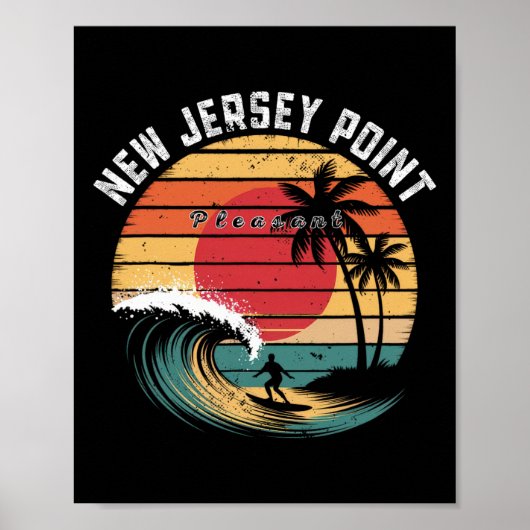 New Jersey Point Pleasant Beach surfen Poster (Voorkant)