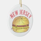 New Jersey Pork Roll NJ Ham Egg Breakfast Sandwich Keramisch Ornament (Rechts)