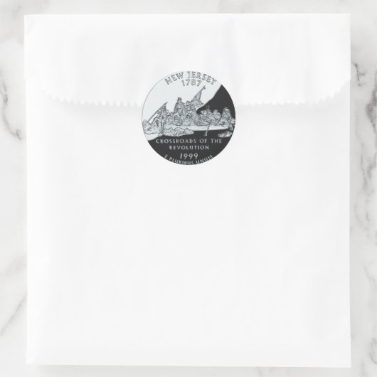 New Jersey Quarter Ronde Sticker (Tas)