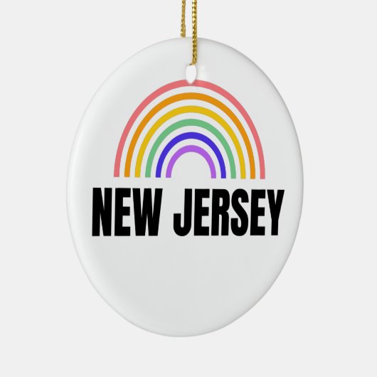 New Jersey - Rainbow - Briefkaarten - Gepersonalis Keramisch Ornament (Rechts)