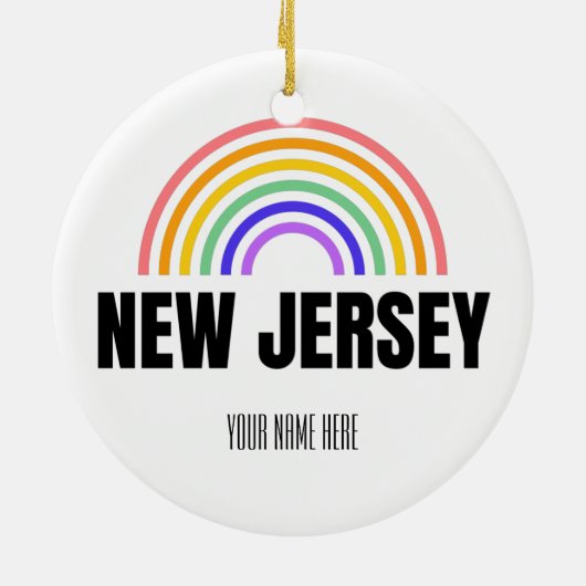 New Jersey - Rainbow - Briefkaarten - Gepersonalis Keramisch Ornament (Achterkant)