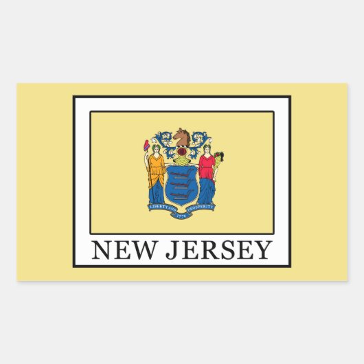 New Jersey Rechthoekige Sticker (Voorkant)