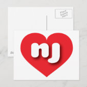 New Jersey red hart - Ik hou van nj Briefkaart (Voorkant / Achterkant)