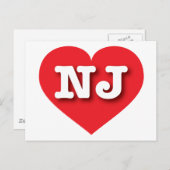 New Jersey Red Heart - Ik hou van NJ Briefkaart (Voorkant / Achterkant)
